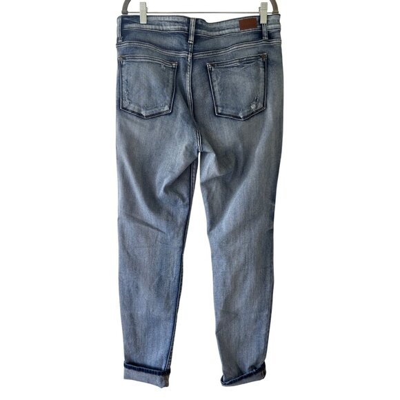 Judy Blue Womens Boyfriend Fit Distressed Button-Fly Jeans Size 13/31 Mid Wash - Picture 3 of 12